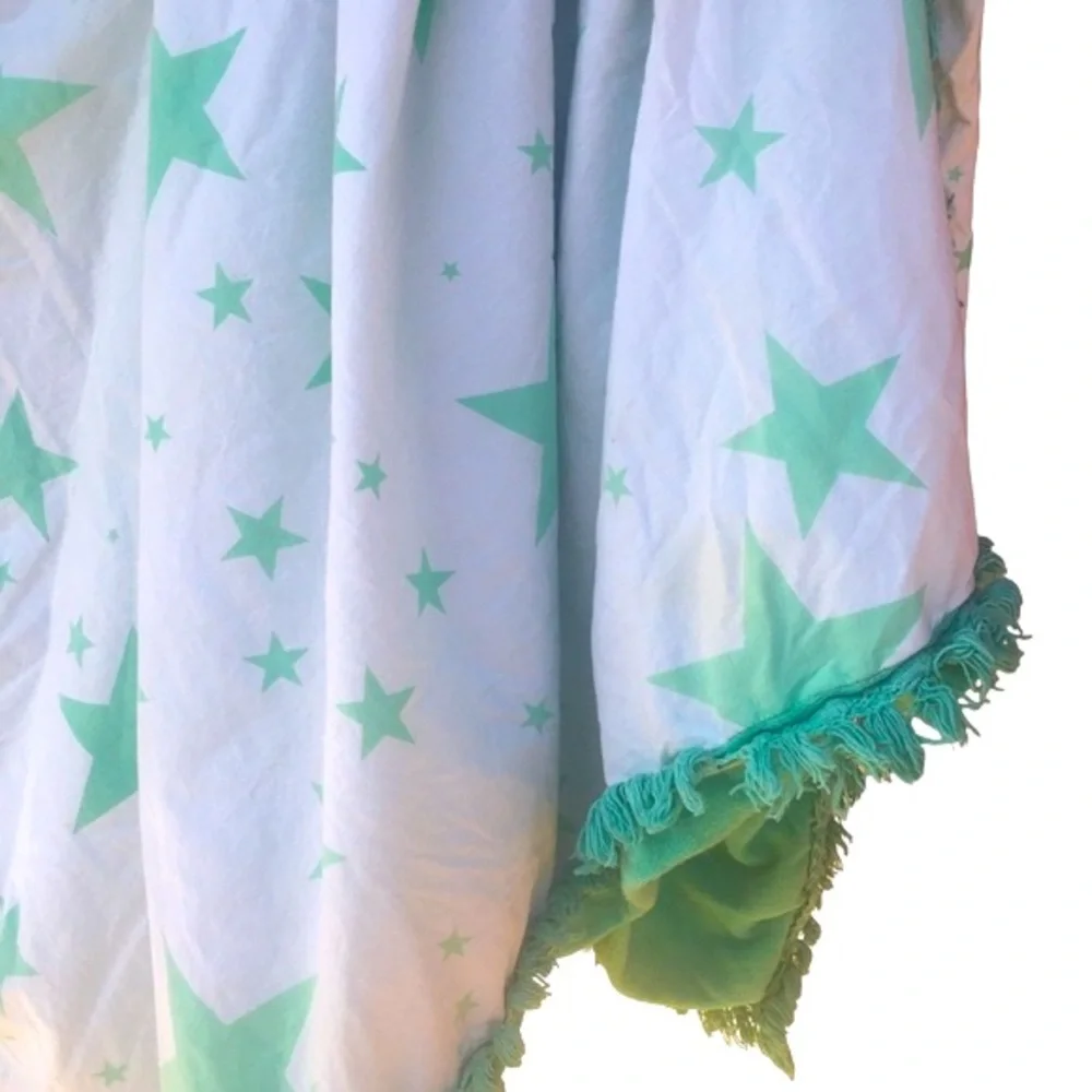 Rare Indah Beach Towel in Green star print Terry cloth